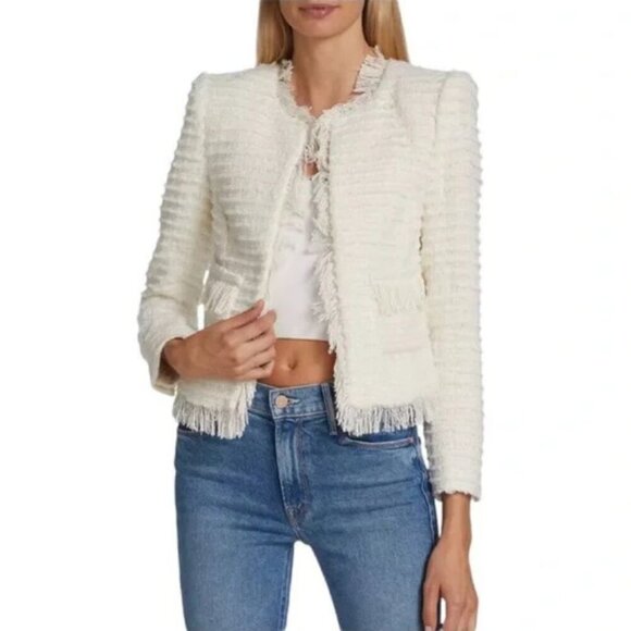 L'AGENCE Jackets & Blazers - L'AGENCE Ivory Angelina Tweed Blazer Size 8 PRISTINE NEW CONDITION!